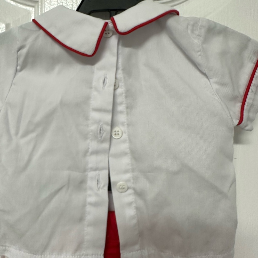 Baby Boy Santa Claus red and white smocked outfit 6 month and 4T Christmas - Picture 3 of 4